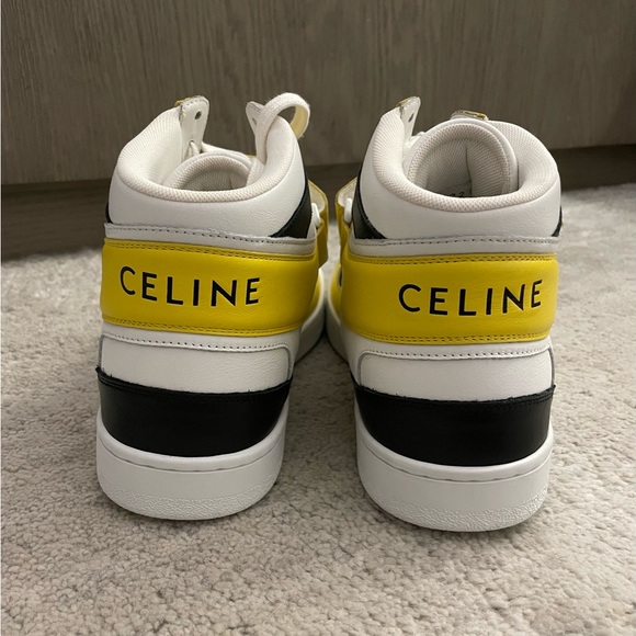 CELINE 🖤 Leather Velcro High Top Sneakers - Men’s Size 41 / Women’s Size 9 - Picture 7 of 13